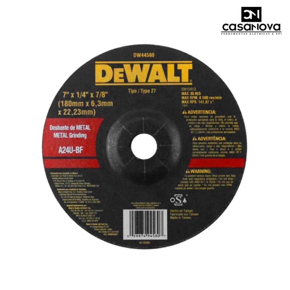 DISCO DE DESBASTE DEWALT DW44580 7