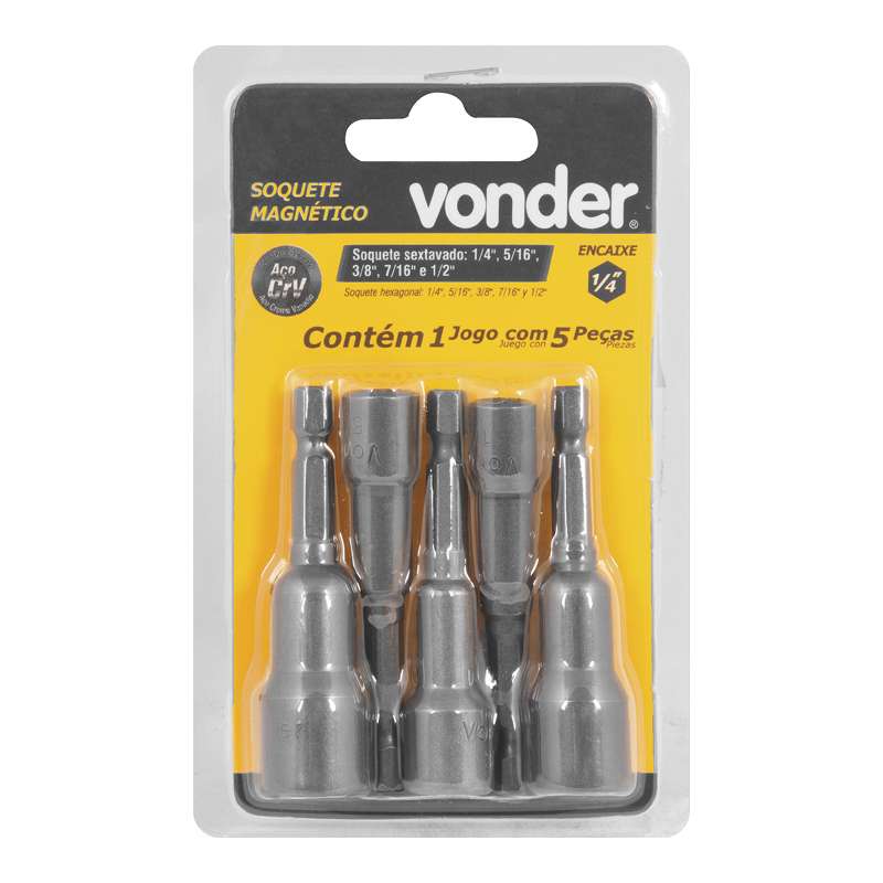 SOQUETE MAGNETICO POL JG COM 5PC VONDER 3039500000